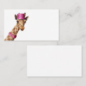 Carte De Placement Giraffe en casquette rose étincelant (Devant / Derrière)