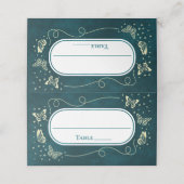 Carte De Placement Girly Emerald Green Gold 15 Ans Papillons (Extérieur déplié)