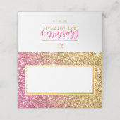 Carte De Placement GLAM BAT MITZVAH moderne luxe or rose parties scin (Extérieur déplié)