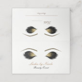 Carte De Placement Glam Gold Maquillage Eyelashes Beauté Event Table (Extérieur déplié)