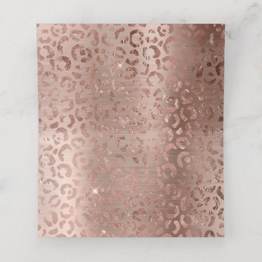 Carte De Placement Glam léopard rose Gold Foil (Intérieur déplié)