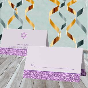 Carte De Placement Glam Purple Plaisir Siège Pour La Fête Bat mitzvah