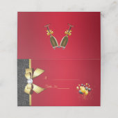 Carte De Placement Glamour, Romantique Élégance Anniversaire (Extérieur déplié)