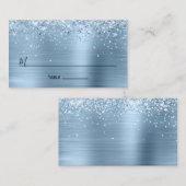 Carte De Placement Glitterie Bleu clair Foil Linked Blank (Devant / Derrière)