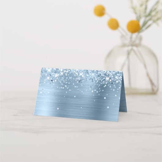 Carte De Placement Glitterie bleu clair huile blanche (Devant)