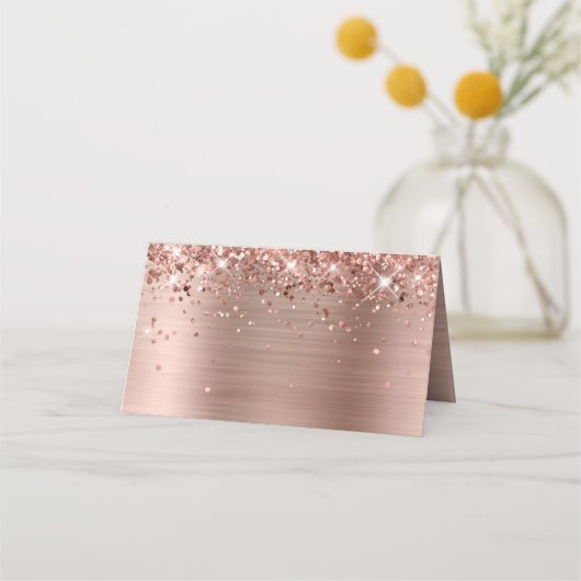 Carte De Placement Glitterie Rose Gold Foil vide (Devant)
