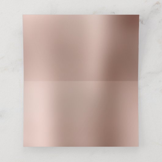 Carte De Placement Glitterie Rose Gold Glam Gradient Blanc (Intérieur déplié)