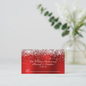 Carte De Placement Glittery Silver Red 40th Mariage Anniversary (Debout devant)