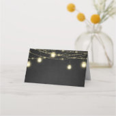 Carte De Placement Gold Black Élégant Script Étiquette alimentaire Te (Dos)