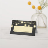 Carte De Placement Gold Black Élégant Script Étiquette alimentaire Te (Devant)