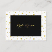 Carte De Placement Gold Confetti Black Mariage Table Place Card (Dos)