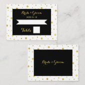 Carte De Placement Gold Confetti Black Mariage Table Place Card (Devant / Derrière)