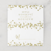 Carte De Placement Gold Confetti Nom de table Siège (Extérieur déplié)