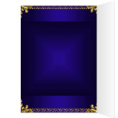 Carte de placement Gold et Royal Blue Table Menu (Intérieur (Gauche))