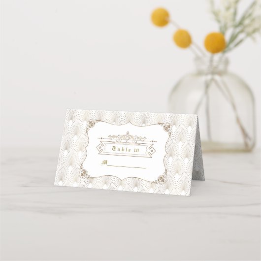 Carte De Placement Gold Fleur-de-lis Great Gatsby 20s Style Mariage (Dos)