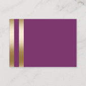 Carte De Placement Gold Foil Stripes Élégant Violet Mariage Siège (Dos)