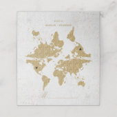Carte De Placement Gold Foil World Map Mariage Table assise (Extérieur déplié)