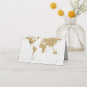 Carte De Placement Gold Foil World Map Mariage Table assise (Devant)