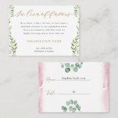 Carte De Placement Gold Greenery Aquarelle Charity Dons (Devant / Derrière)