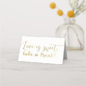 Carte De Placement Gold Love is Sweet Take a Treat Script Table (Dos)