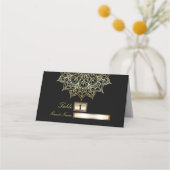 Carte De Placement Gold Mandala Black Chic Mariage Siège de table mod (Dos)