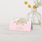 Carte De Placement Gold Mandala Rose Peach Chic Table Moderne Siège (Devant)
