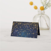 Carte De Placement Gold Navy Éclairage Fête de Noël (Dos)