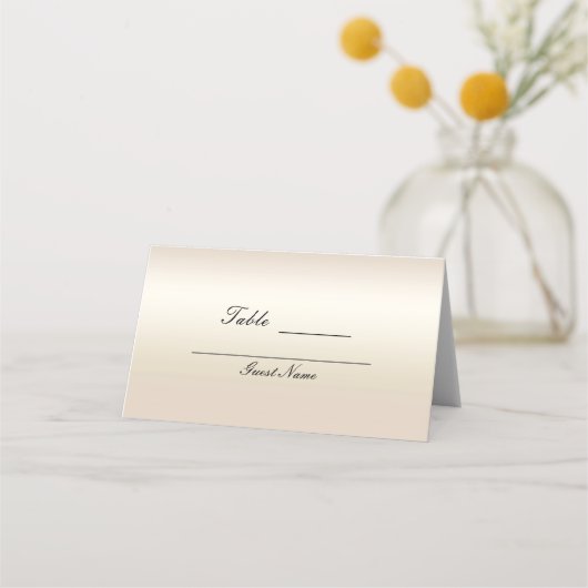 Carte De Placement Gold Pearl Shimmer Élégante table de mariage assis (Dos)