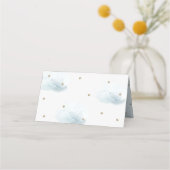 Carte De Placement Gold Star & Blue Cloud Baby shower Blank (Dos)