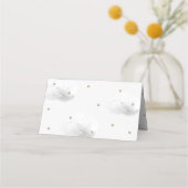 Carte De Placement Gold Star & Grey Cloud Baby shower (Dos)