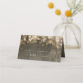 Carte De Placement Gold String éclaire Rustique Mariage de grange en (Devant)