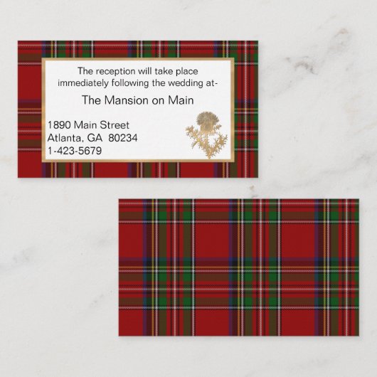 Carte De Placement Gold Thistle Royal Stewart Réception de mariage (Devant / Derrière)