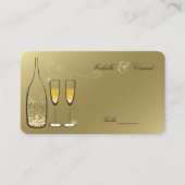 Carte De Placement Golden Bubbly Champagne Bubbles Chic Wedding Party (Devant)