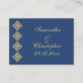 Carte De Placement Golden Diamond Damask Blue Table Paramètre (Dos)