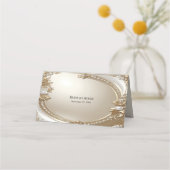Carte De Placement Golden Ornate Frame with Pearls Place Card (Dos)