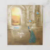 Carte De Placement Golden Royal Peacock Temple Mariage Dreams (Extérieur déplié)