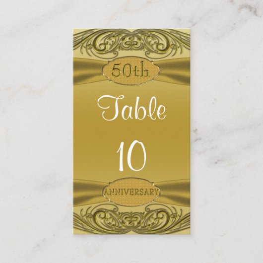 Carte De Placement Golden Scrolls 50e anniversaire de Mariage (Devant)
