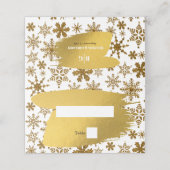 Carte De Placement Golden Snowflakes Festive Mariage de Noël (Extérieur déplié)