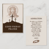 Carte De Placement Good Friday Catholic Adoration Prayer Card (Devant / Derrière)