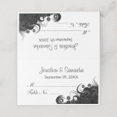 Carte De Placement Goth Hibiscus noir et blanc Tableau floral plié (Extérieur déplié)