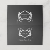 Carte De Placement Goth Skull Skeleton Faveurs main (Extérieur déplié)