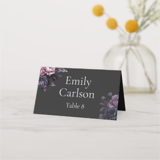 Carte De Placement Gothic Black Floral Wedding Place Cards