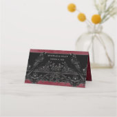 Carte De Placement Gothic Black Raven Wine Darkly Ever After Wedding (Dos)