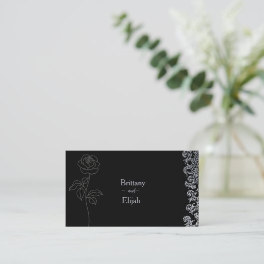 Carte De Placement Gothique Black Floral Bachelorette Partie (Debout devant)