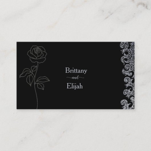 Carte De Placement Gothique Black Floral Bachelorette Partie (Devant)