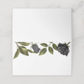 Carte De Placement Gothique Fleur Noire Mariage Tente de nourriture (Extérieur déplié)