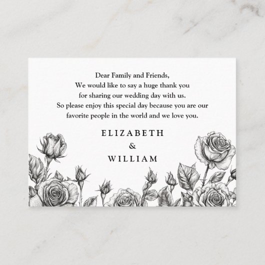 Carte De Placement Gothique Floral Skuls Mariage Merci (Dos)