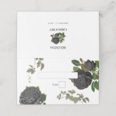Carte De Placement Gothique Halloween Rose noir Mariage blanc (Extérieur déplié)