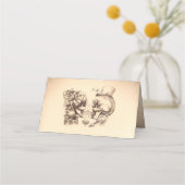 Carte De Placement Gothique Squelette Nom du couple (Dos)