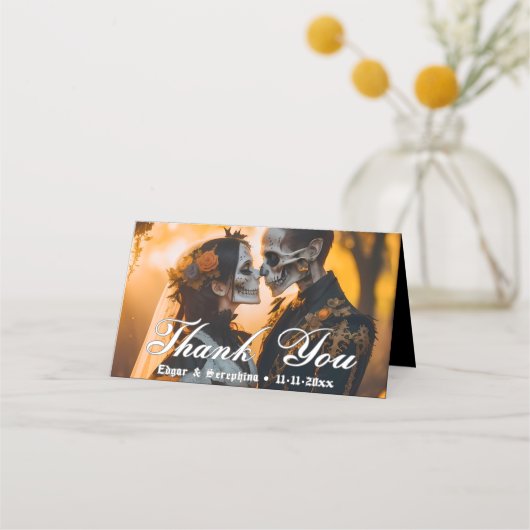 Carte De Placement Gothique victorien Unique Mariage foncé (Devant)